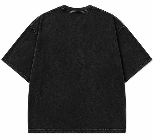 Cozy Paws Wear vintage washed heavyweight T-shirt in washed black, back view